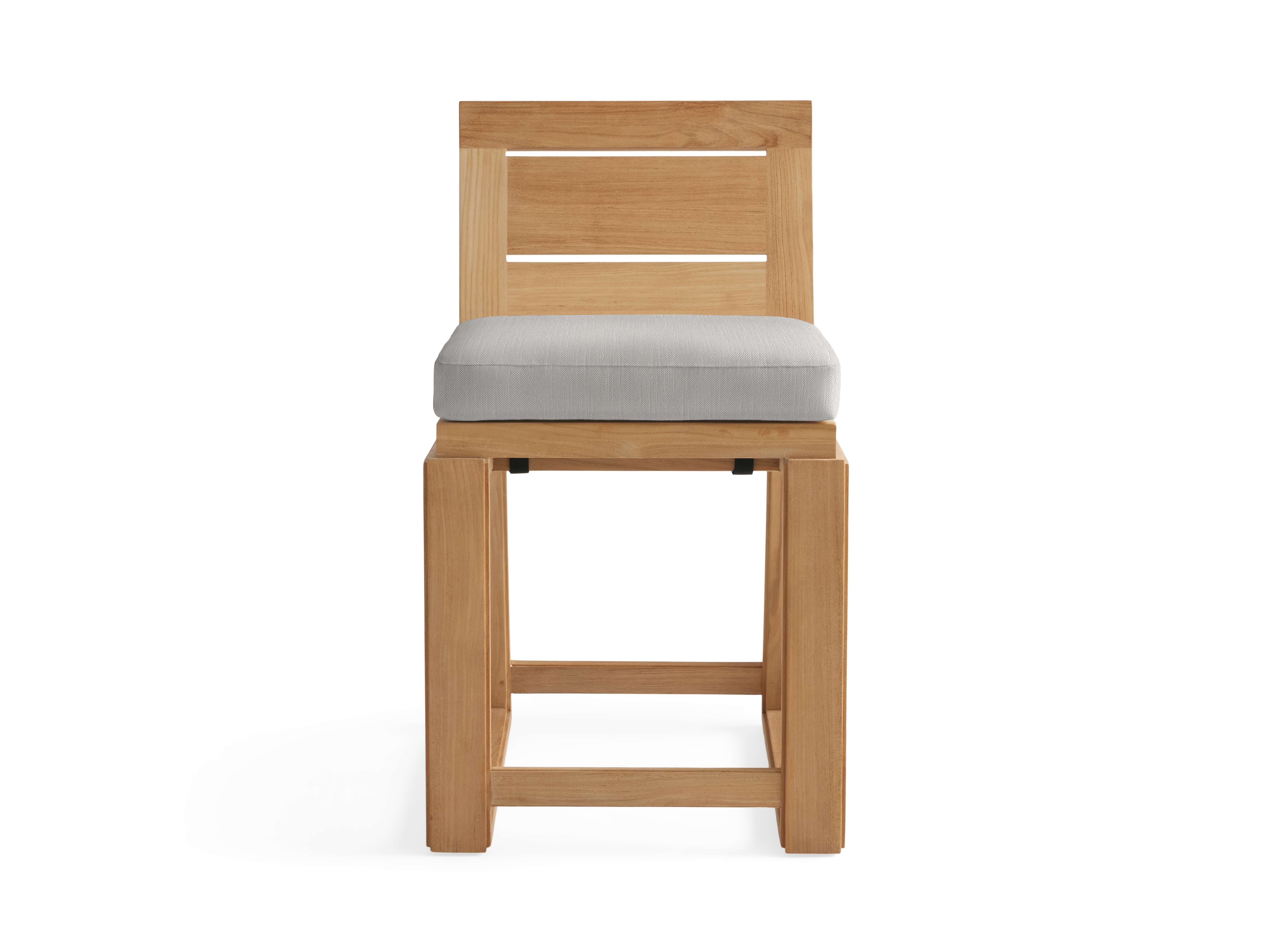 Canyon Outdoor Counter Stool Teak in Natural  Starboard Snow  - Image 0
