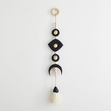 West Perro Wall Hanging, Sand Ojo with Moon, Black - Image 0
