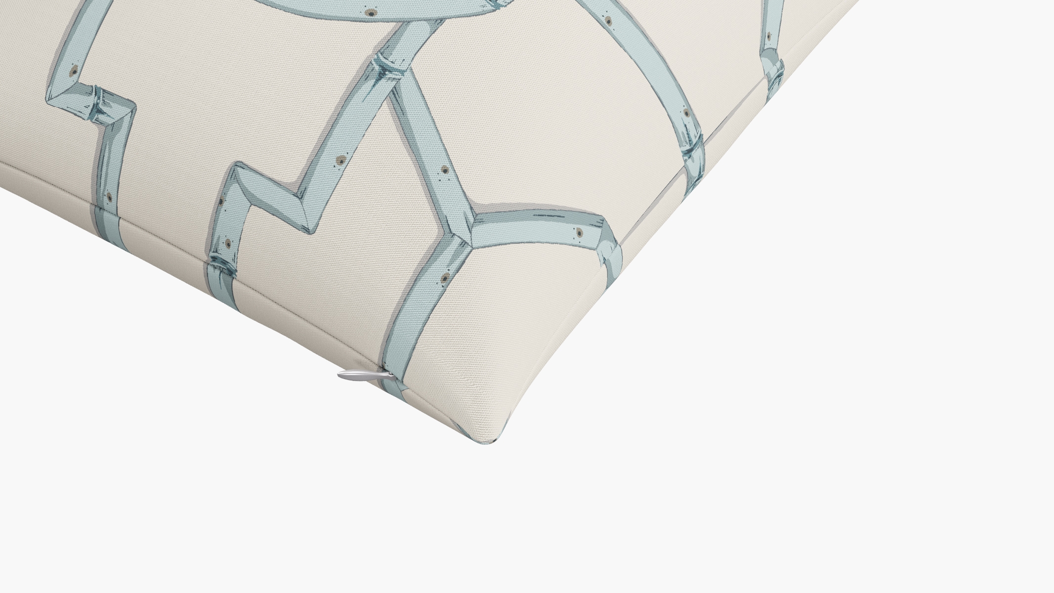 Outdoor 18" Throw Pillow, Blue Baldwin Bamboo, 18" x 18" - Image 1