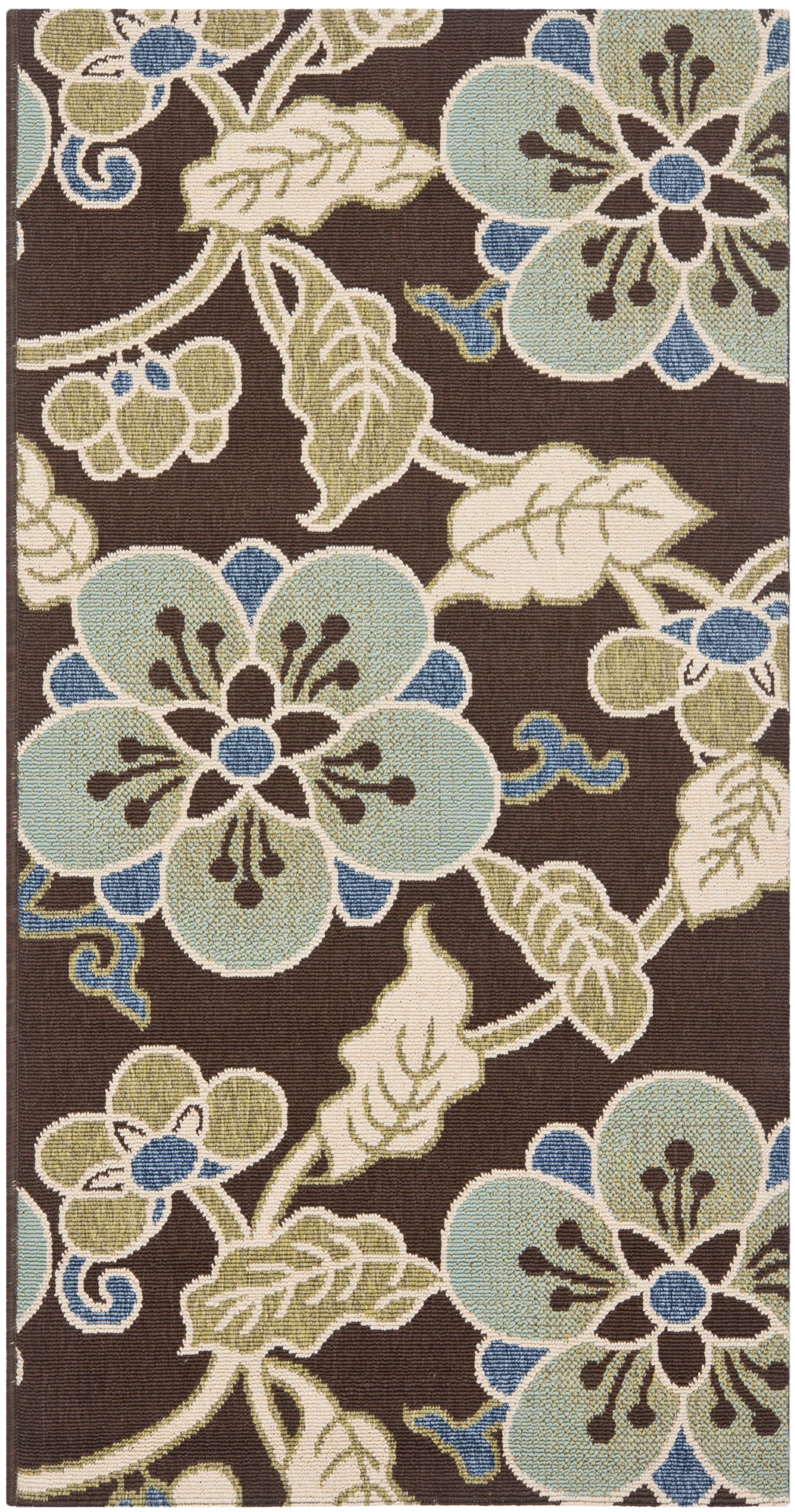 Arlo Home Indoor/Outdoor Woven Area Rug, VER001-0623, Chocolate/Aqua,  2' 7" X 5' - Image 0