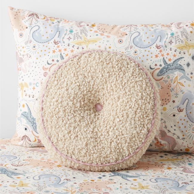 Tucker Sherpa Round Kids Throw Pillow by Jeremiah Brent - Image 0