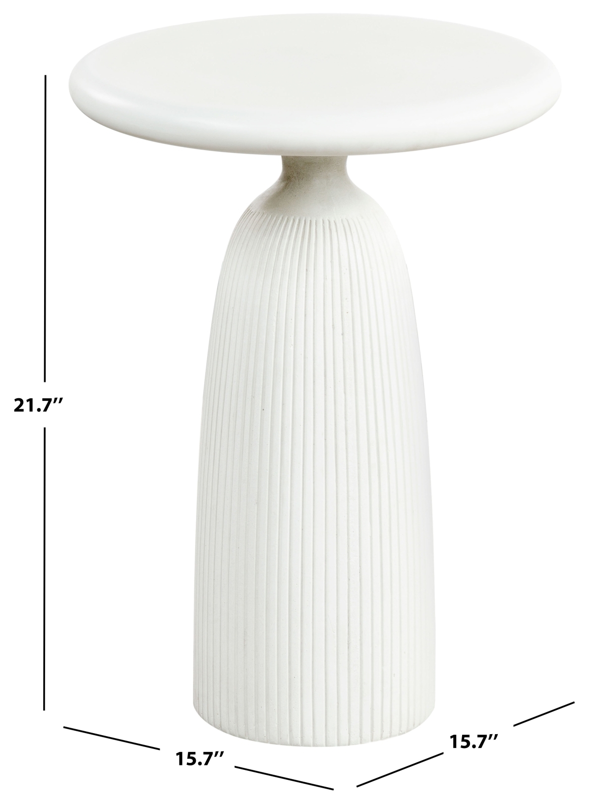 Oskar Round Concrete Accent Table - Ivory - Image 5