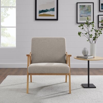 Brandolyn 23.6'' Wide Linen Armchair, Beige - Image 1