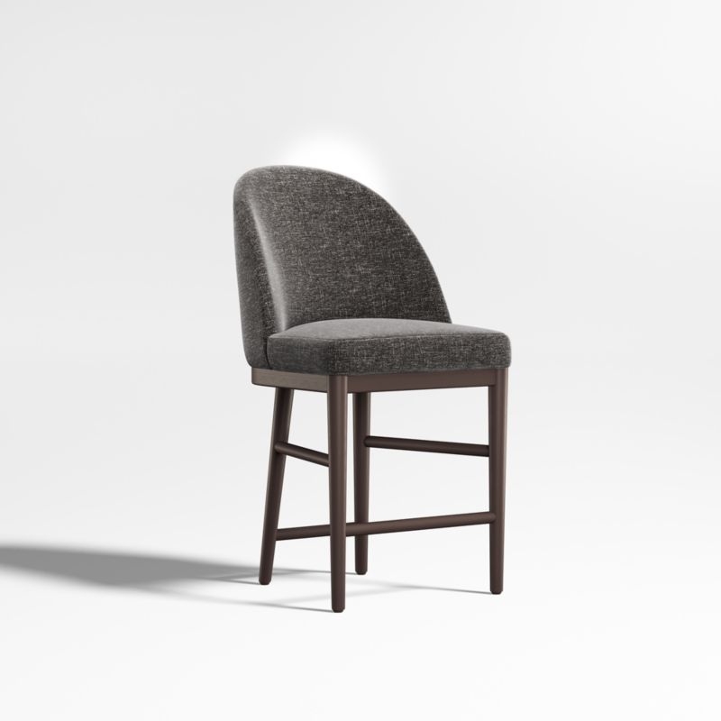 Ana Charcoal Counter Stool with Brown Wood Legs - Image 2