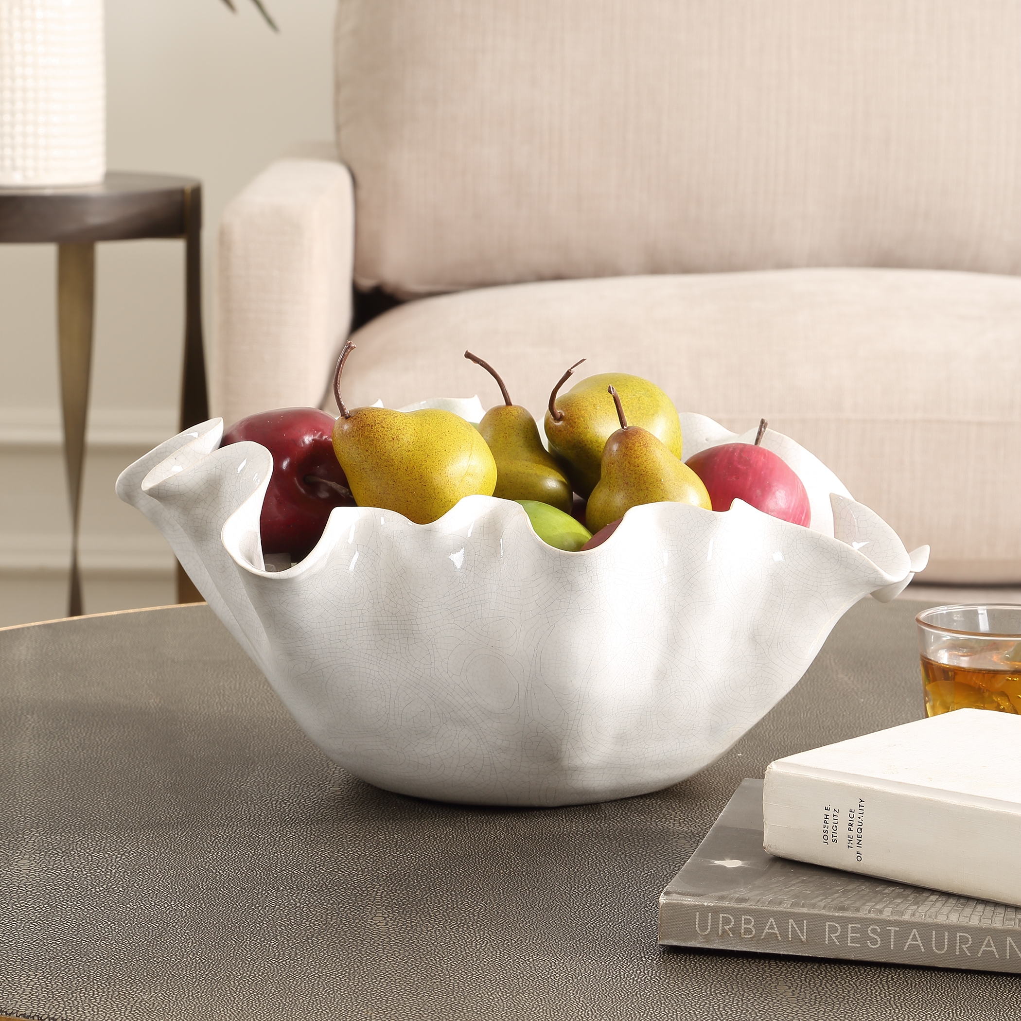 Ruffle White Bloom Bowl - Image 1