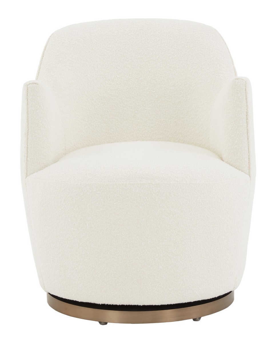 Christian Boucle Swivel Accent Chair - Ivory - Image 0