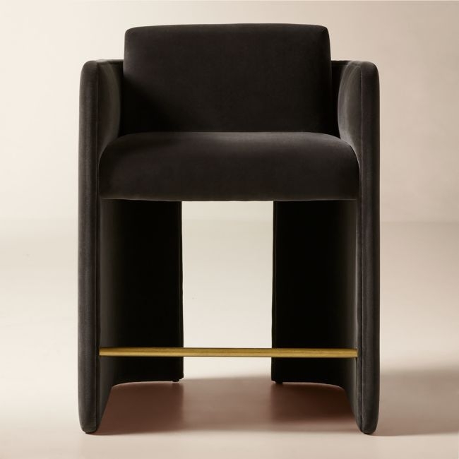 Carson Mink Velvet Counter Stool - Thumbnail 2