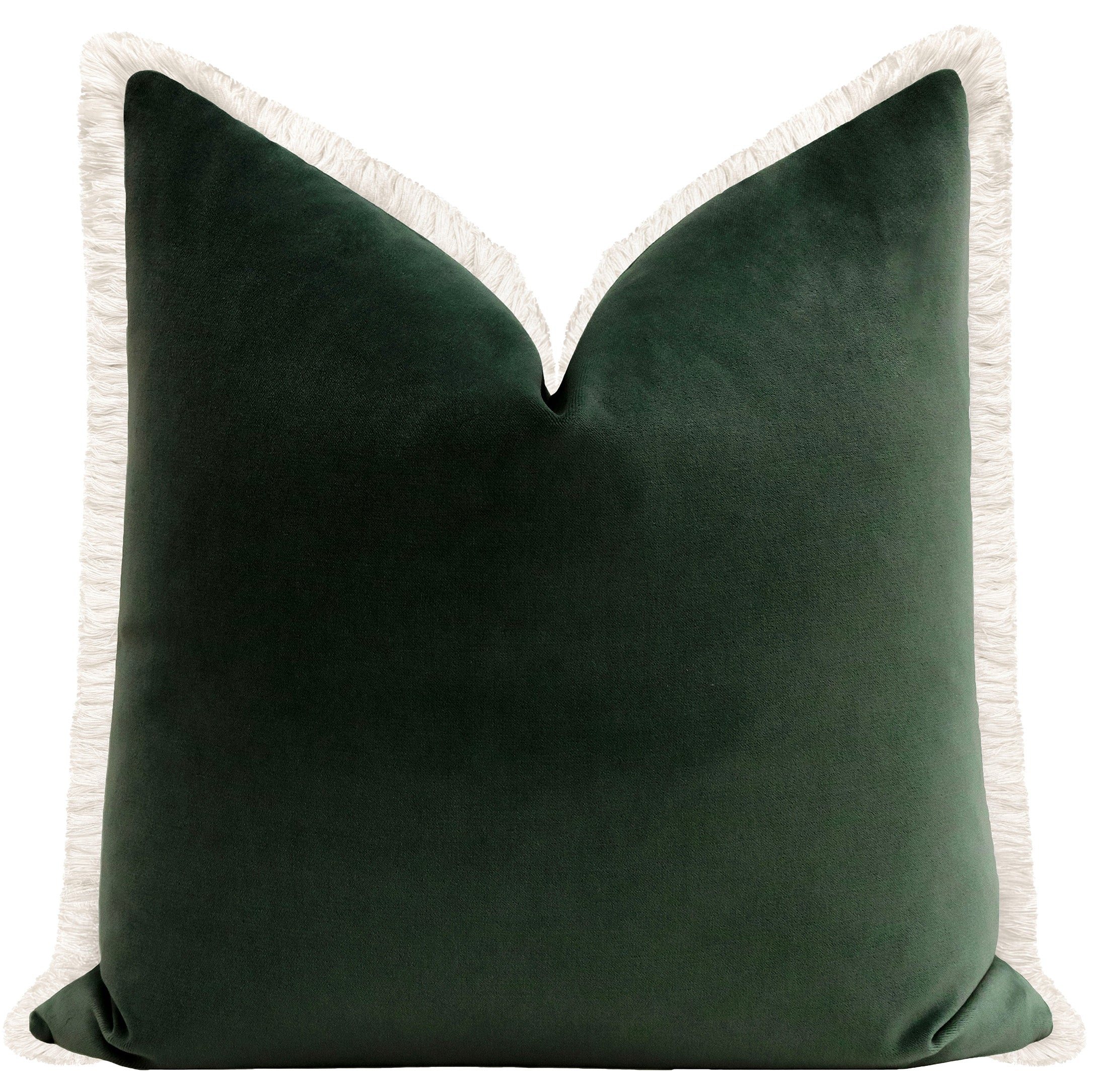 SOCIETY VELVET // EMERALD + FRINGE - Sample 4" X 4" / Bone Fringe - Image 0