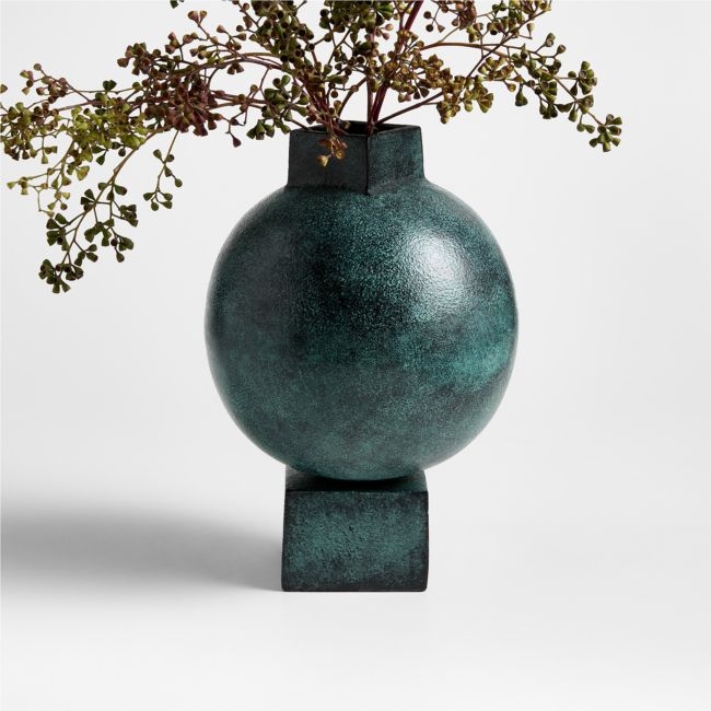 Giaco Small Green Patina Vase 10 by Jeremiah Brent - Image 0