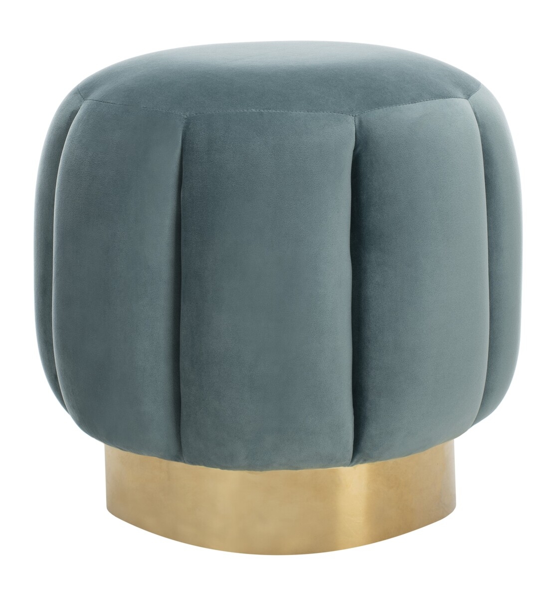 Maxine Channel Tufted Otttoman - Seafoam - Safavieh - Image 0