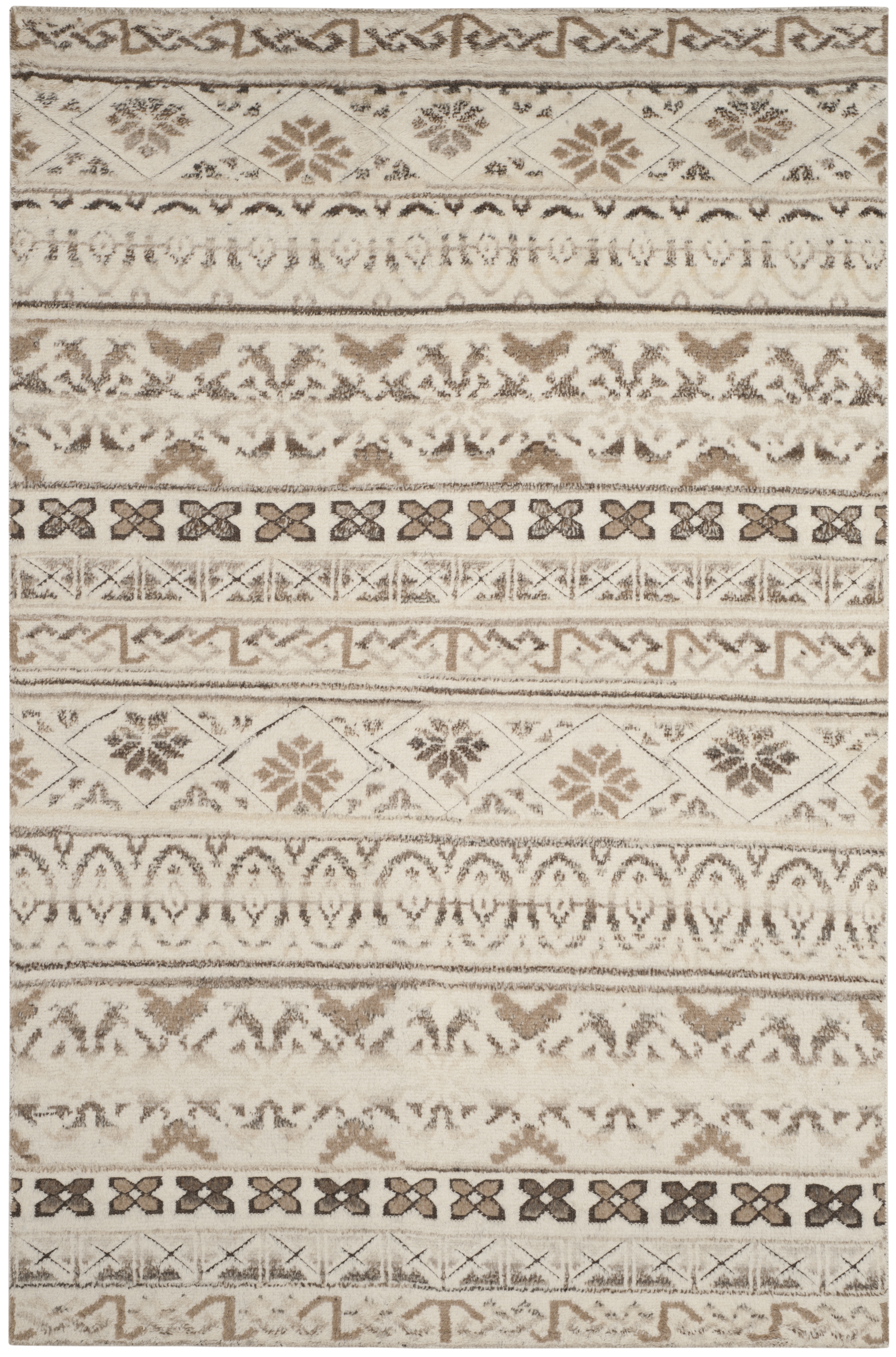 Arlo Home Hand Knotted Area Rug, CLE316A, Natural,  6' X 9' - Image 0