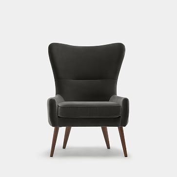 Erik Wing Chair, Velvet, Navy Dark Oak - Image 3