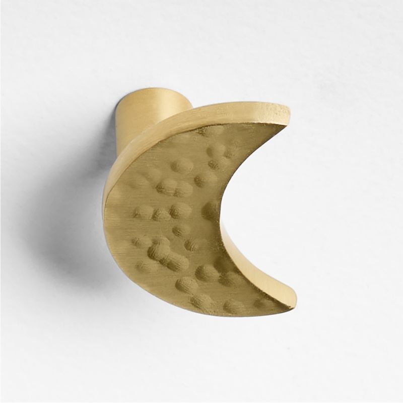 Brass Crescent Moon Dresser Knob - Image 1