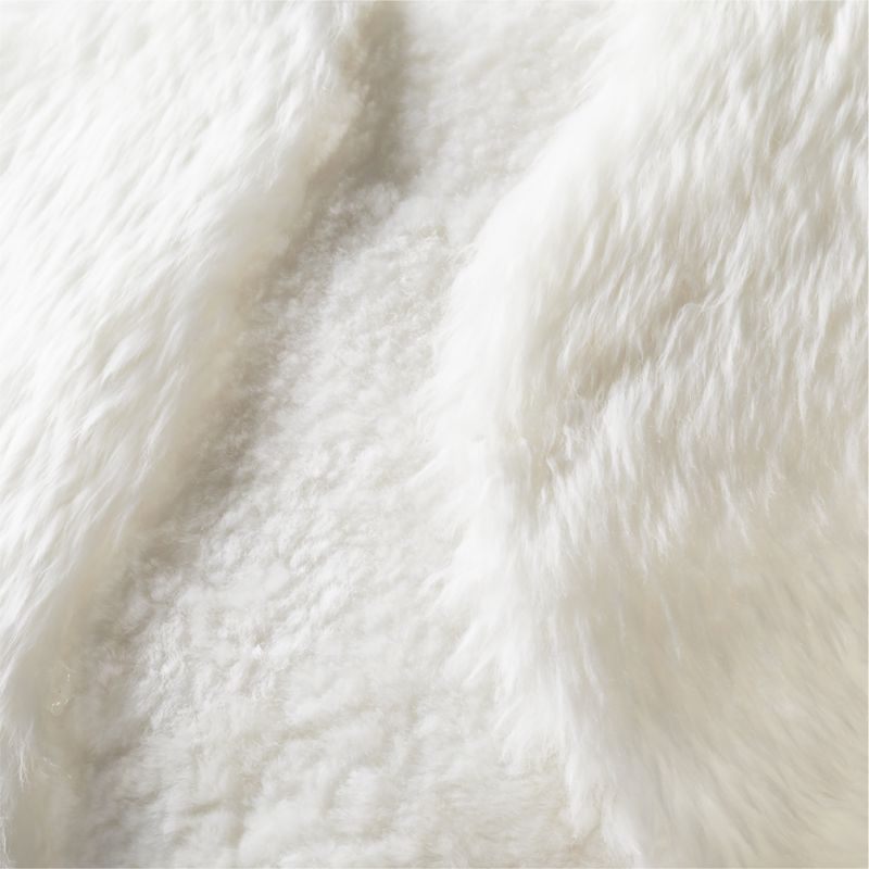 Connect White Sheepskin Fur Throw Pillow with Feather-Down Insert 20" - Image 4