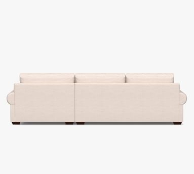 Big Sur Roll Arm Upholstered Right Arm Loveseat with Double Chaise Sectional and Bench Cushion, Down Blend Wrapped Cushions, Performance Chateau Basketweave Oatmeal - Image 5