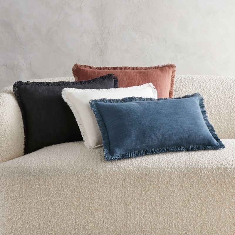 Eyelash Lumbar Pillow, Blue, 18" x 12" - Image 3