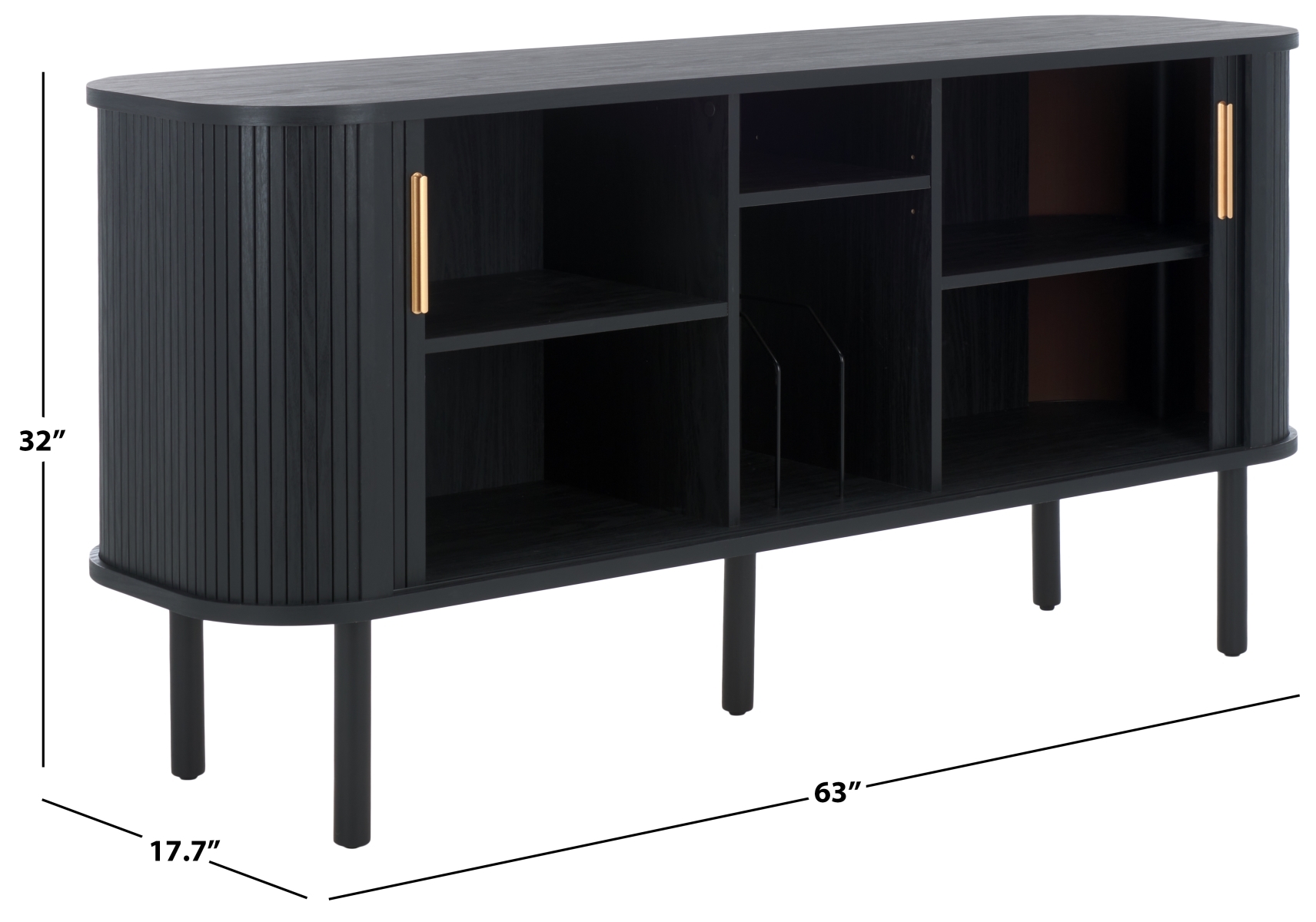 Tealla Sideboard / Media Stand - Black / Gold - Safavieh - Image 9