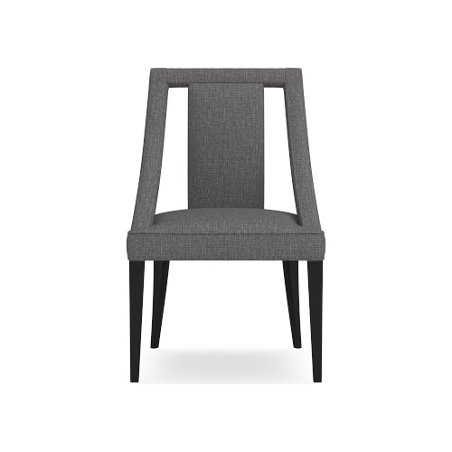 Sussex Side Chair, Standard Cushion, Perennials Performance Melange Weave, Gray, Ebony Leg - Image 0