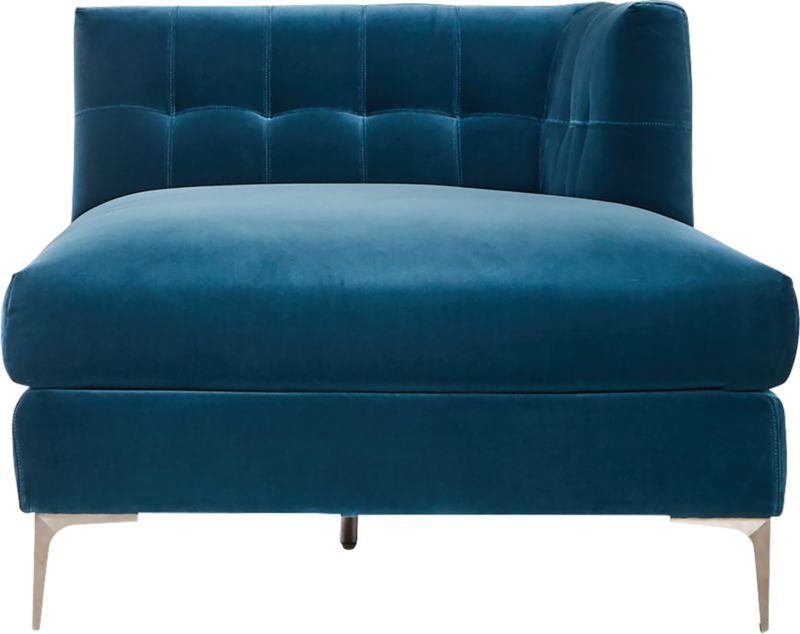 Holden Blue Velvet Tufted Right Arm Chaise - Image 1