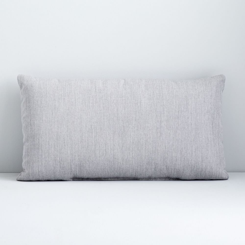Sunbrella Indoor/Outdoor Canvas Pillow, 12"x21", Granite - Image 0