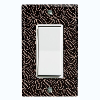 Metal Light Switch Plate Outlet Cover (Coffee Beans Black White - Single Rocker) - Image 0