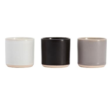Mason Ceramic Scented Candles, Ivory/Graphite Gray/Charcoal, Mini, Set of 3 - Image 0