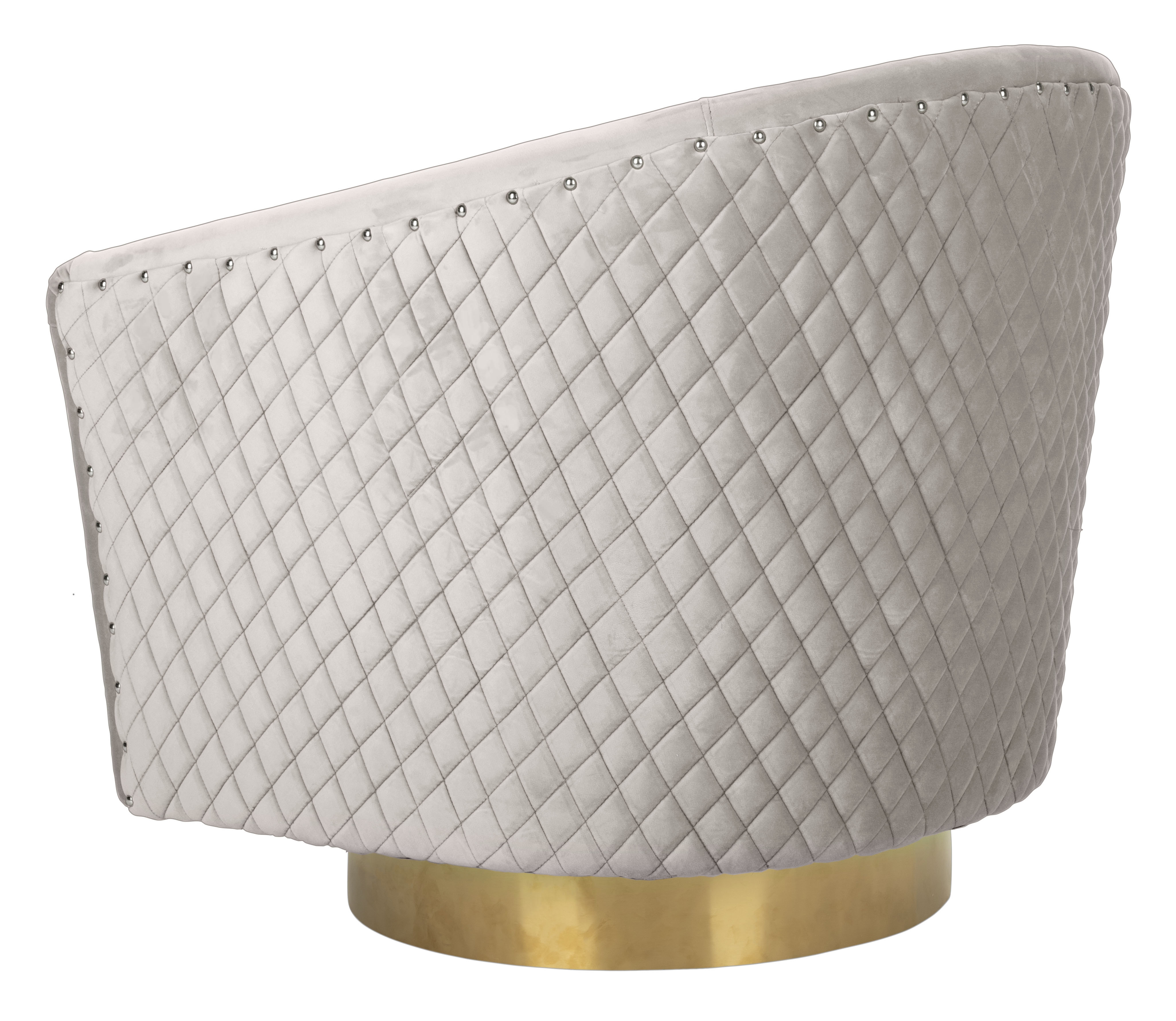 Clara Quilted Swivel Tub Chair - Pale Taupe - Safavieh - Image 5