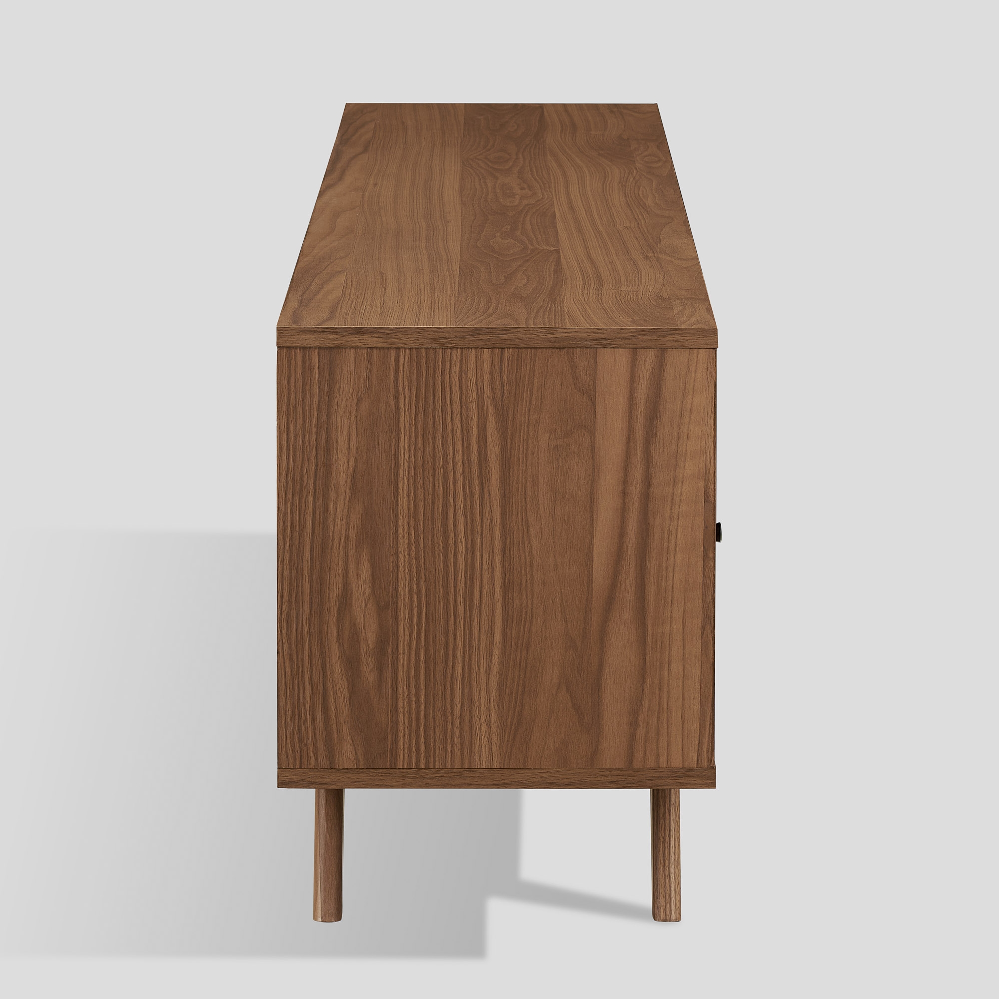 70" MCM TV Stand with 3 Closed Storage and Open Storage - Mocha - Image 4