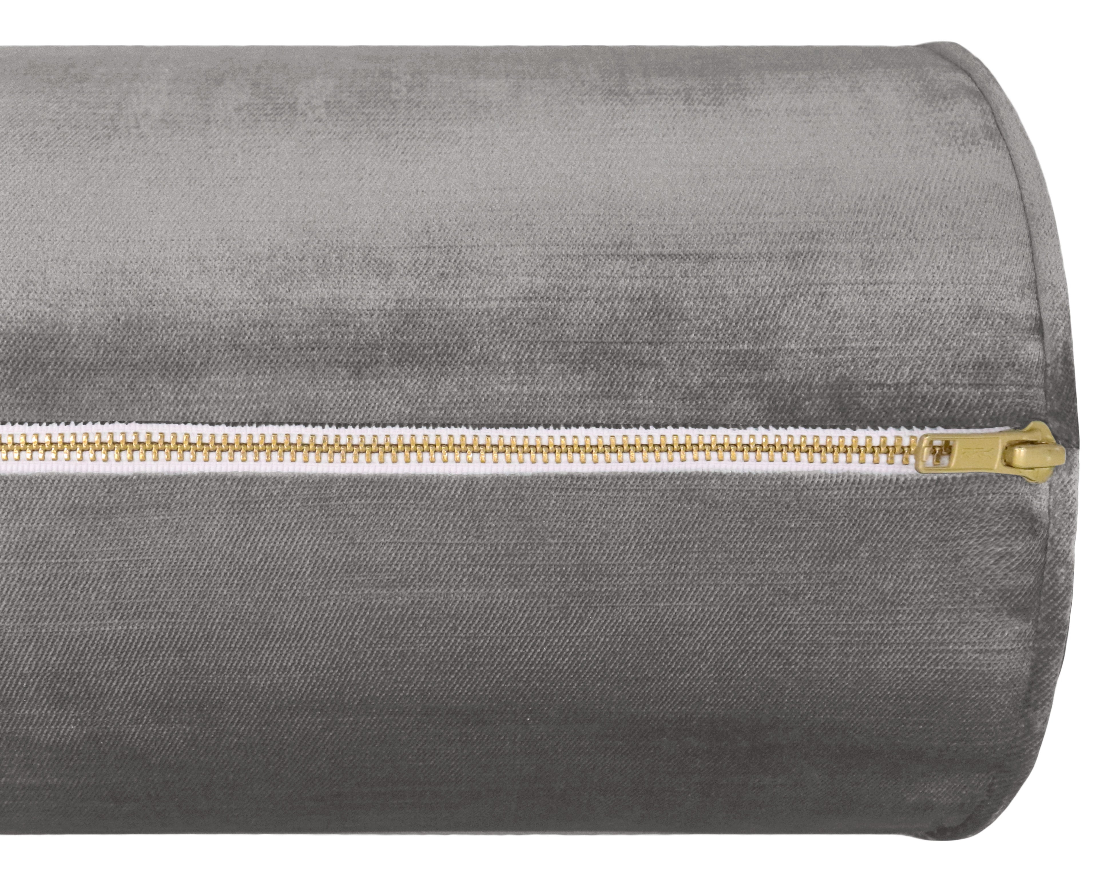 THE BOLSTER :: FAUX SILK VELVET // GRAPHITE - BY THE YARD - Image 3