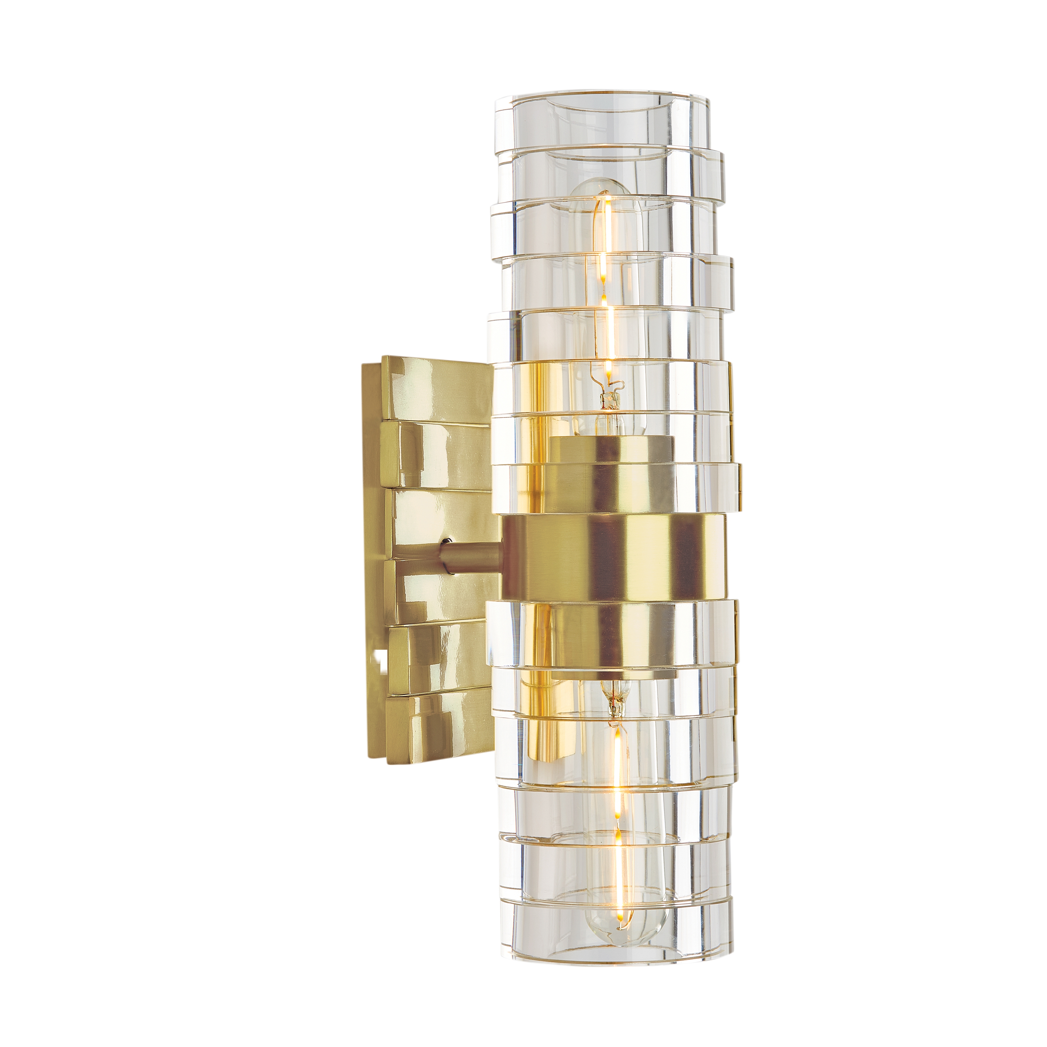 Murano 2-Light Vanity Sconce - Satin Brass - Image 0