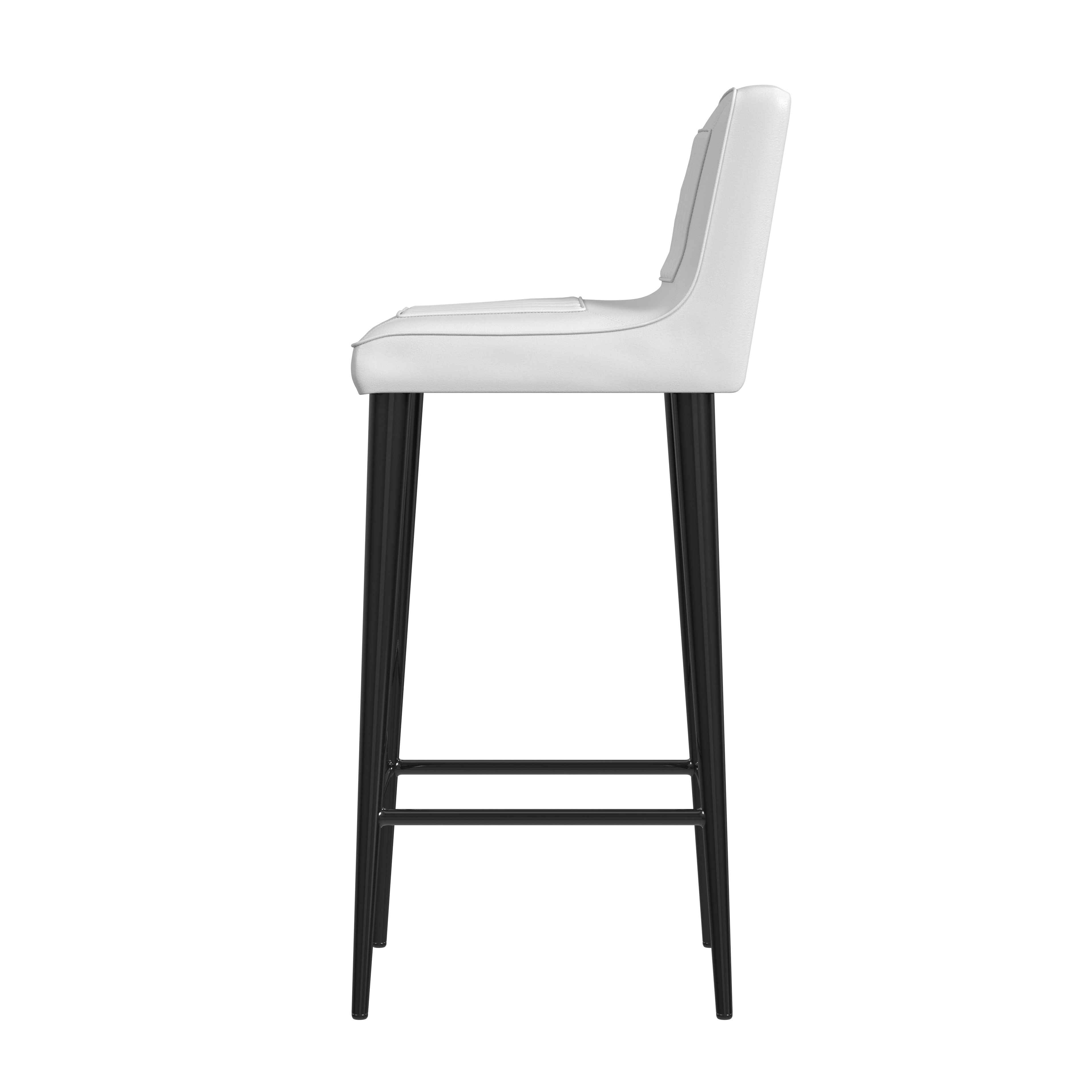 Maxwell White Leather Bar Stool - Image 1
