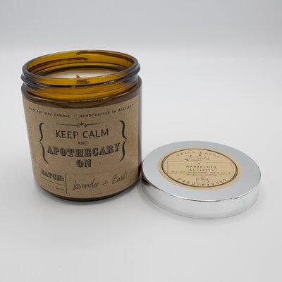 Keep Calm & Apothecary On Lavender & Basil Soy Candle - Image 0