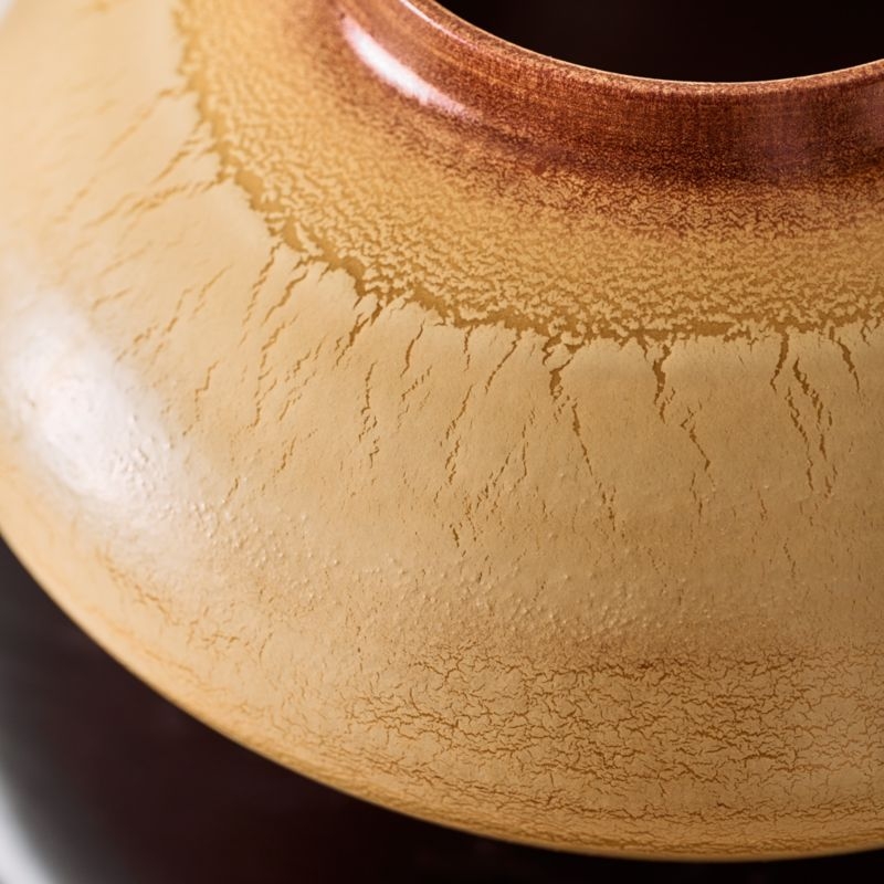 Osimo Round Warm Brown and White Ceramic Vase - Image 8