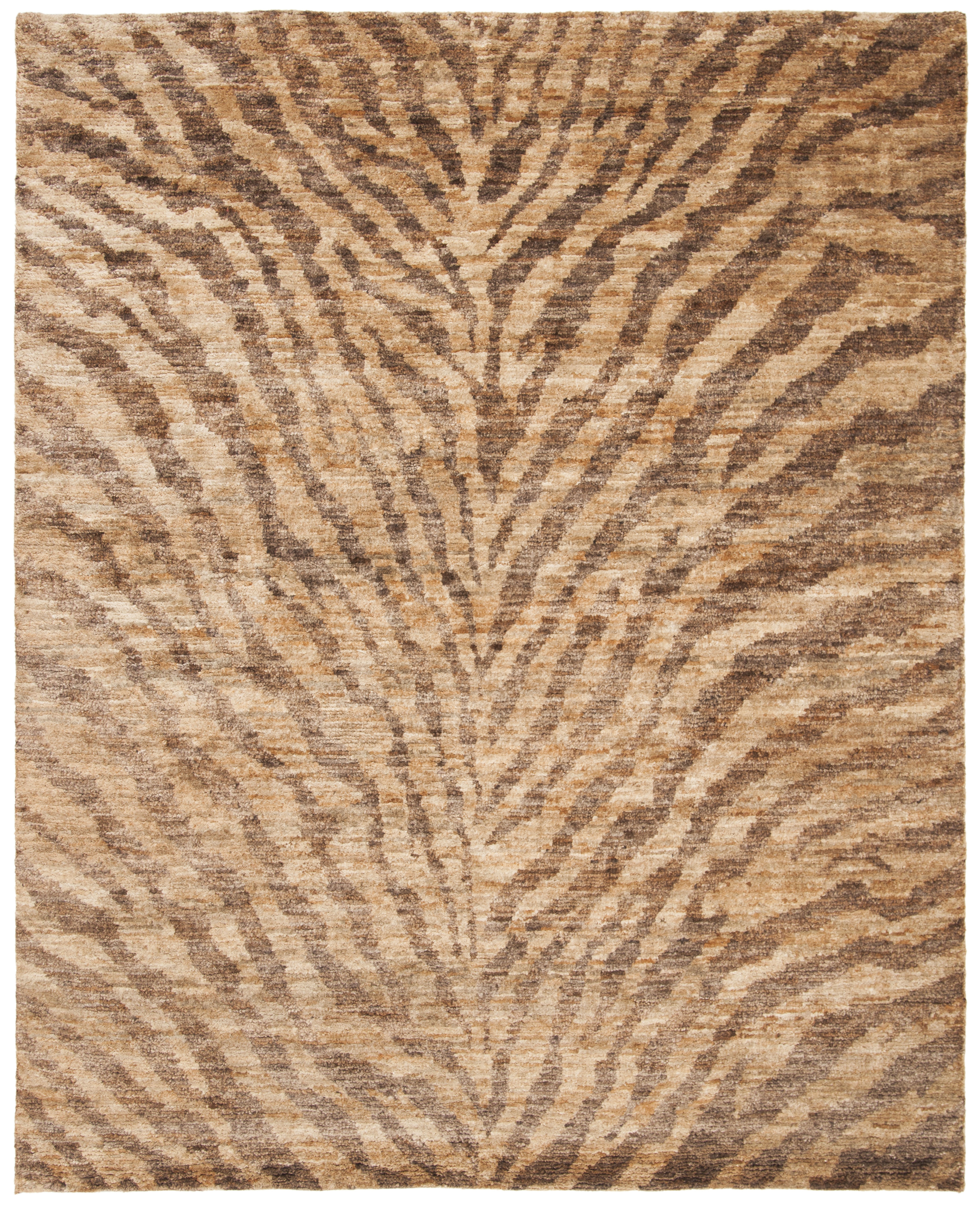Arlo Home Hand Knotted Area Rug, BOH224A, Natural/Black,  8' X 10' - Image 0