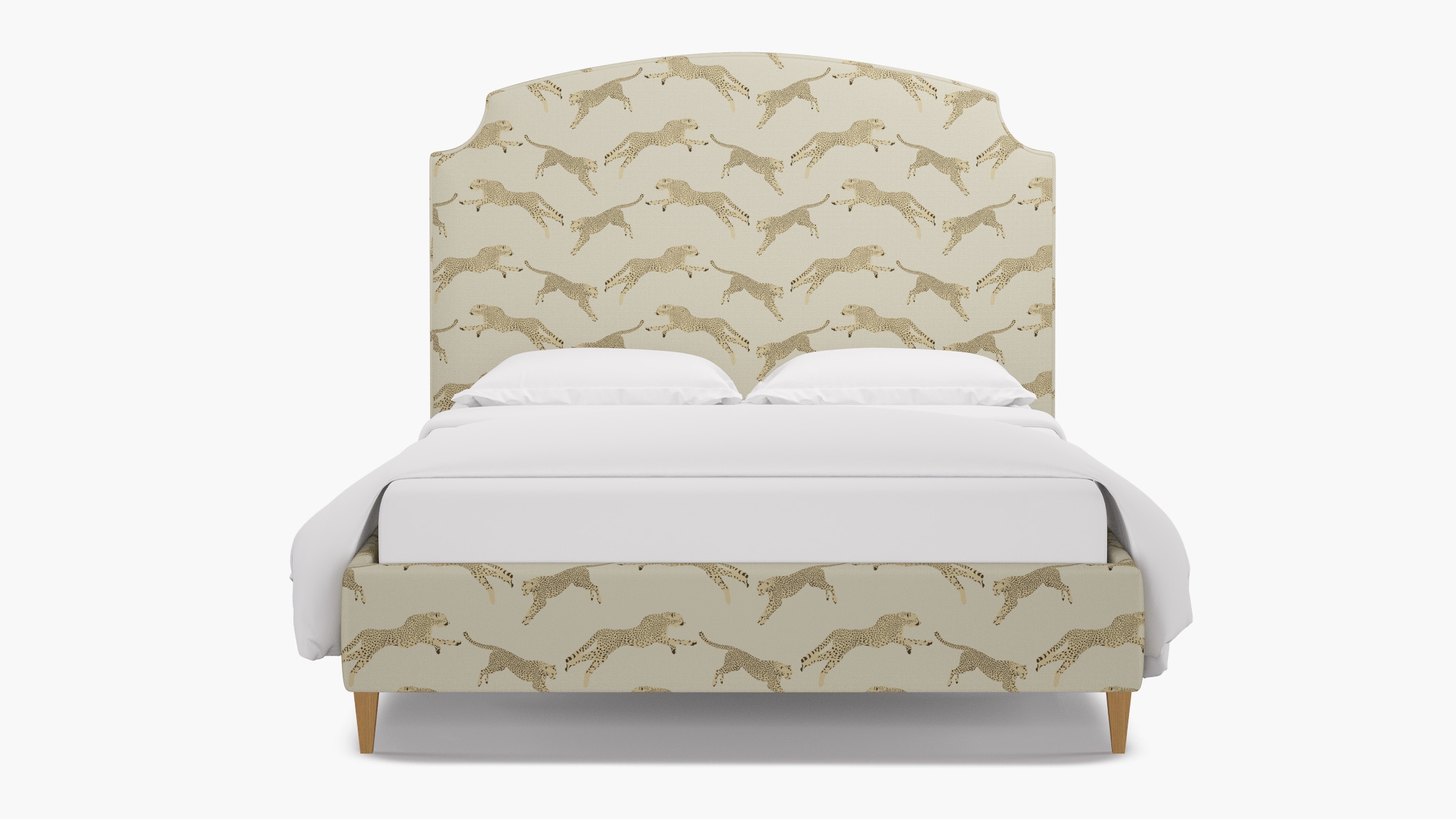 Cove Bed, Desert Cheetah, Natural Square Tapered Leg, King - Image 0