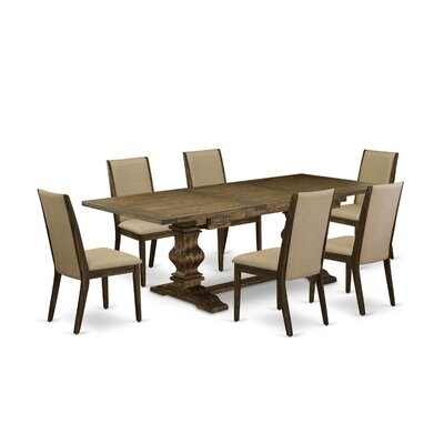 Nelia Extendable Rubberwood Solid Wood Dining Set - Image 0