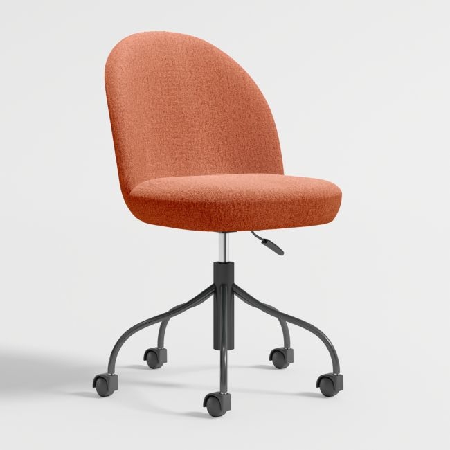 Musetta Upholstered Orange Kids Desk Chair - Image 0