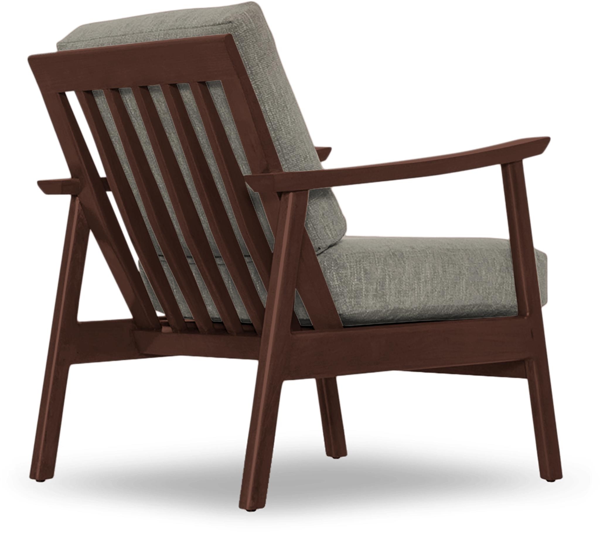 Gray Paley Mid Century Modern Chair - Nico Ash - Walnut - Image 3