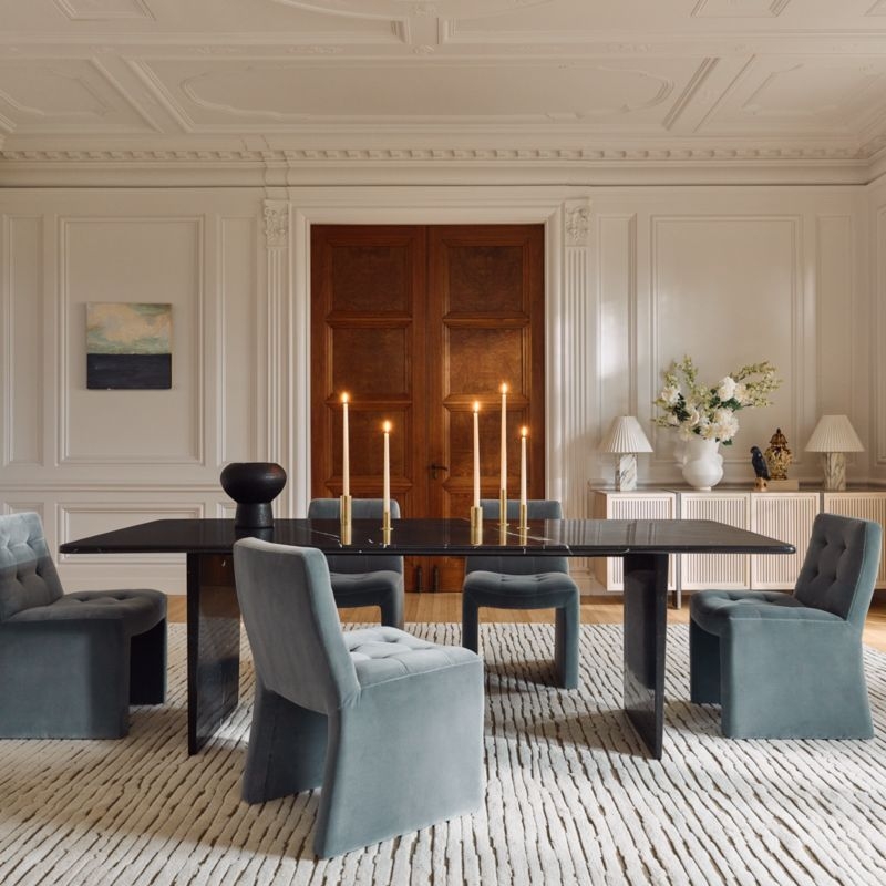 Hank Tufted Light Blue Velvet Dining Chair Set of 4 - Image 2