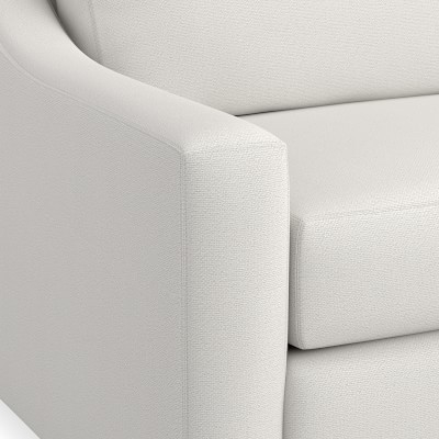 Ghent 84" Sofa, Standard Cushion, Performance Slub Weave, White - Image 3