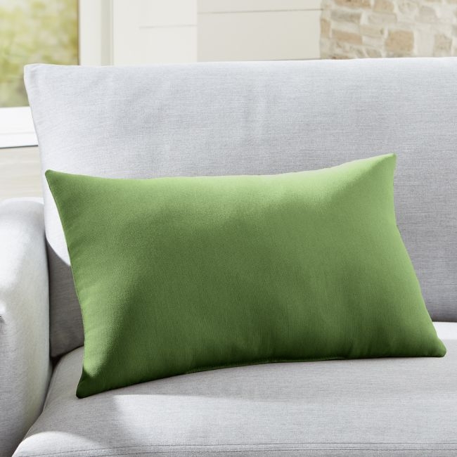 Sunbrella ® 20"x13" Spectrum Cilantro Green Outdoor Lumbar Pillow - Image 0