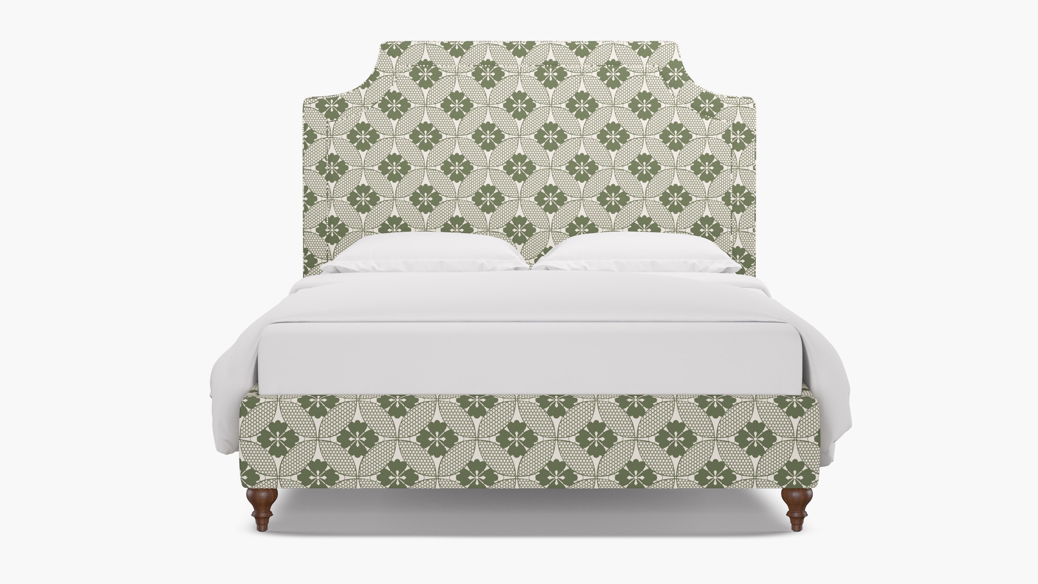 Deco Bed, Sage Solaire, Walnut Traditional Turned Leg, King - Image 0