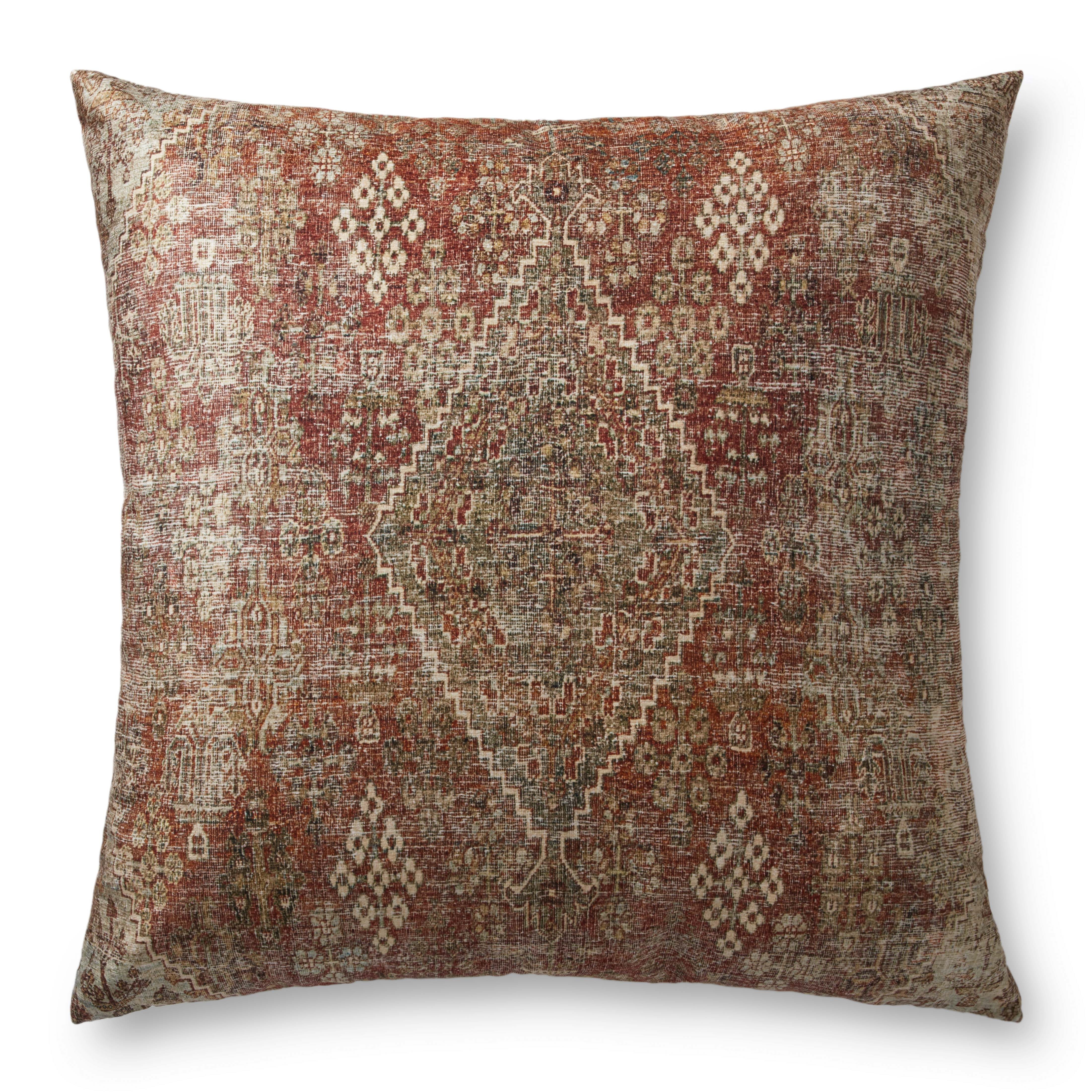Loloi Floor Pillows FP0009 Red / Multi 36"W x 36"D x 6"H - Image 0