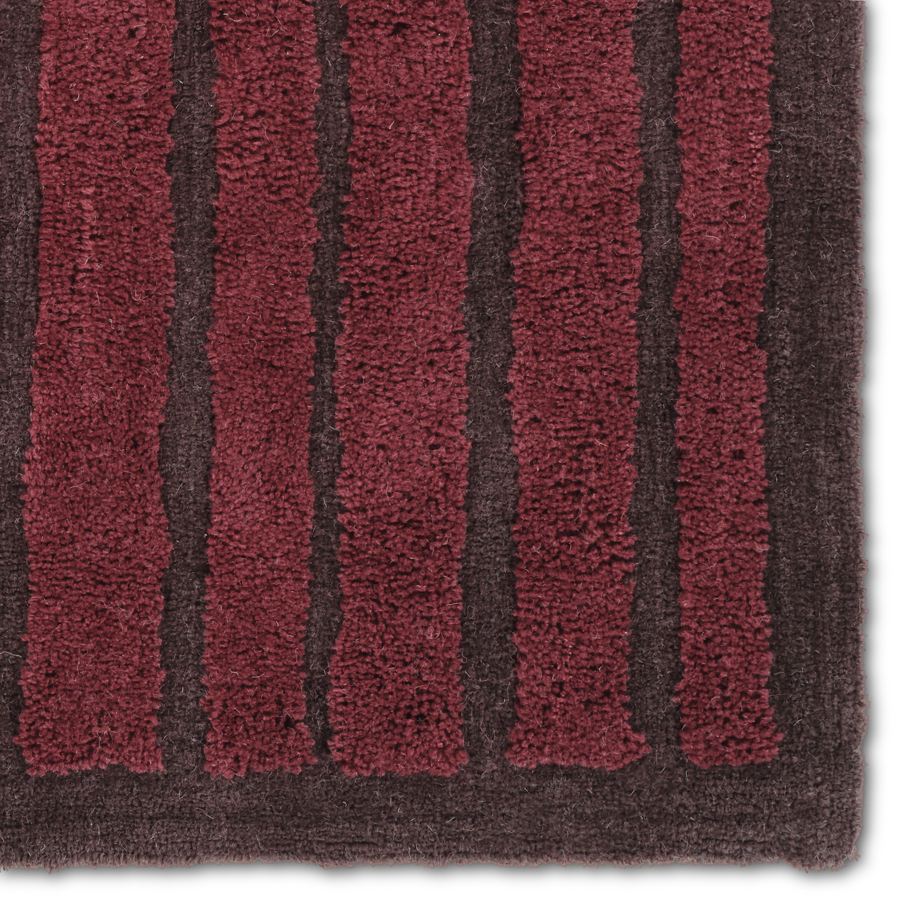 Noya AIB07 Handmade Solid Purple and Red Area Rug (7'9"x9'9") - Image 3
