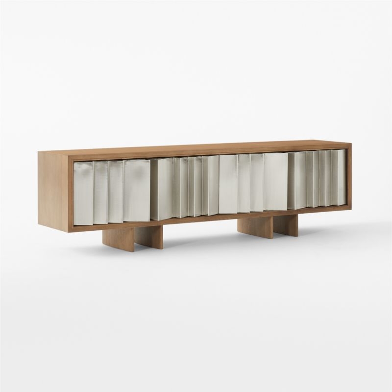 Kibo 83" Steel and Oak Wood Media Console by Kravitz Design - Image 4