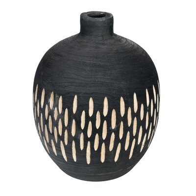 Arlia Black 15.75" Wood Table Vase - Image 0