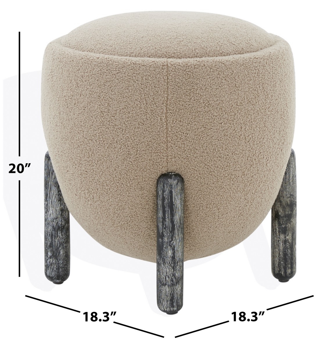 Clarabella Upholstered Ottoman - Brown / Black - Image 4