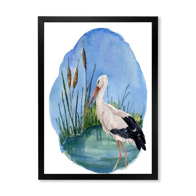 White Stork On The Swamp - Traditional Canvas Wall Art Print - Image 0
