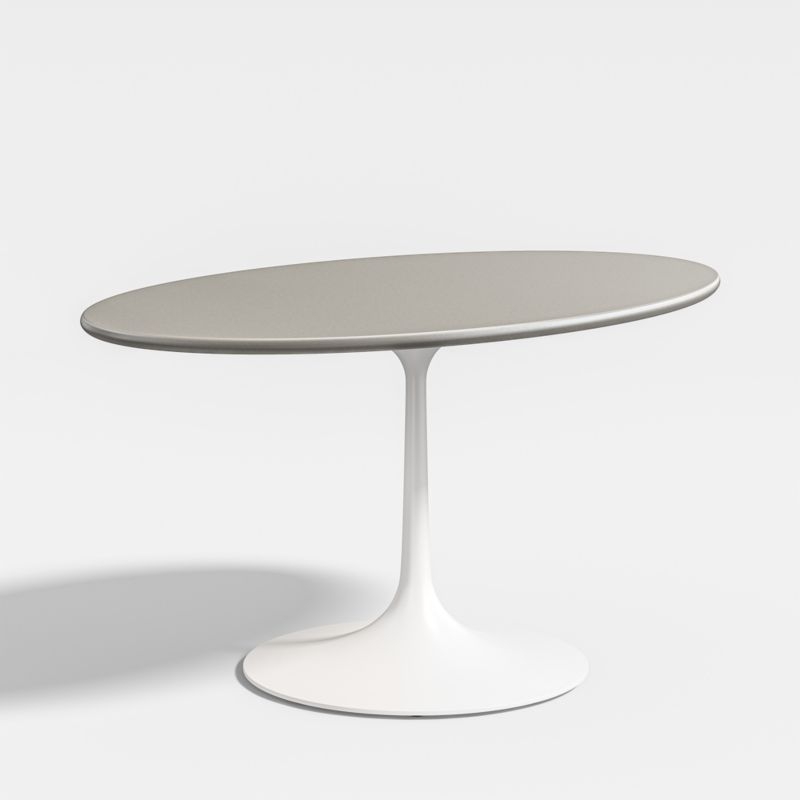 Nero 60" Oval Concrete Dining Table with White Base - Image 1