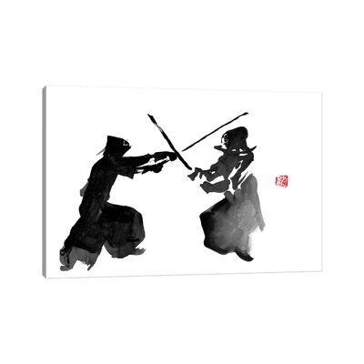 Kendo Fight by Péchane - Wrapped Canvas Painting Print - Image 0